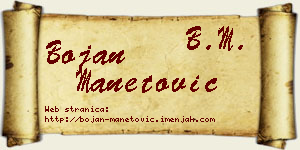 Bojan Manetović vizit kartica